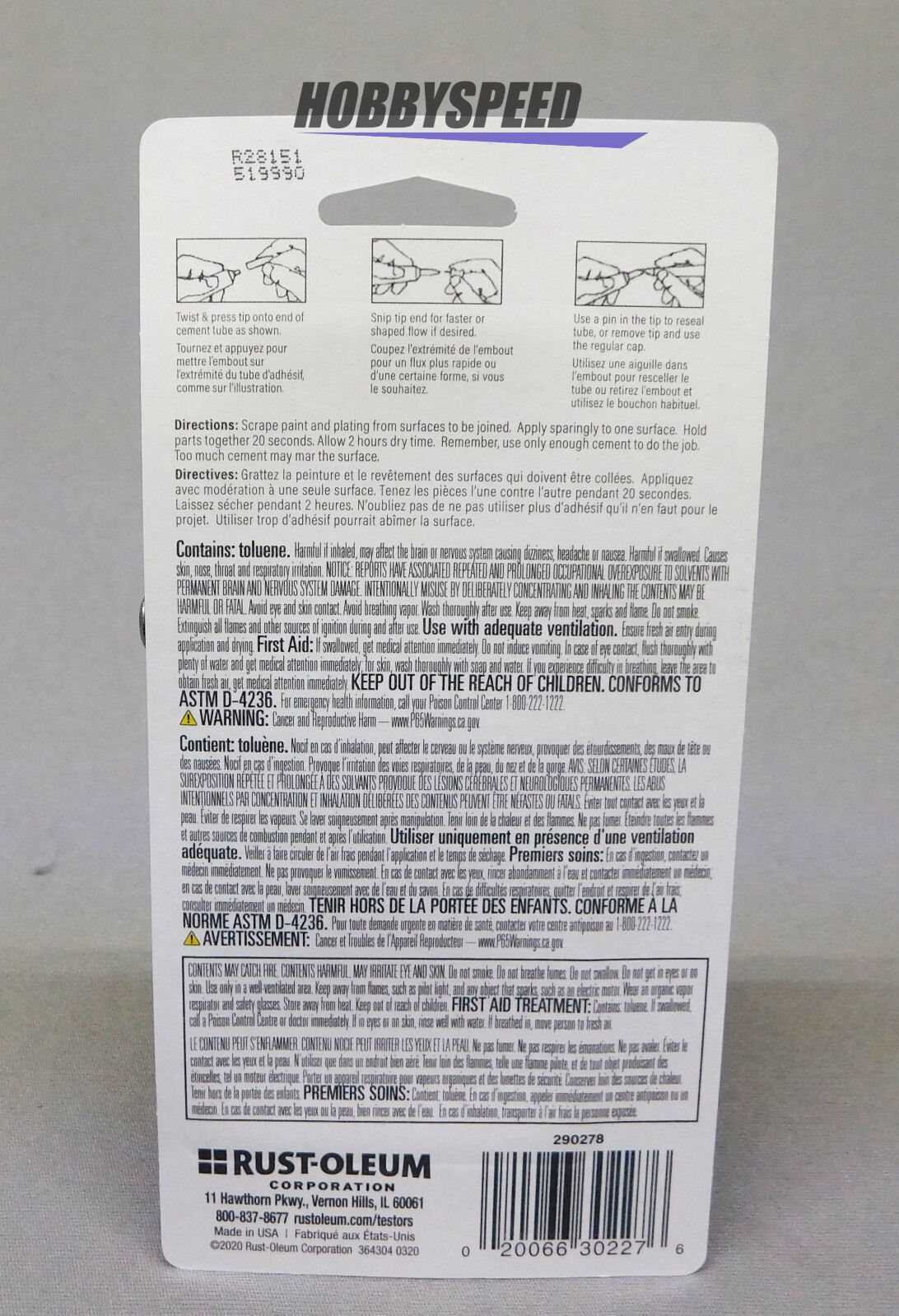 TESTORS CEMENT FOR PLASTICS 2 PACK (0.88 EACH) polystrene ABS 3509 TES290278 NEW
