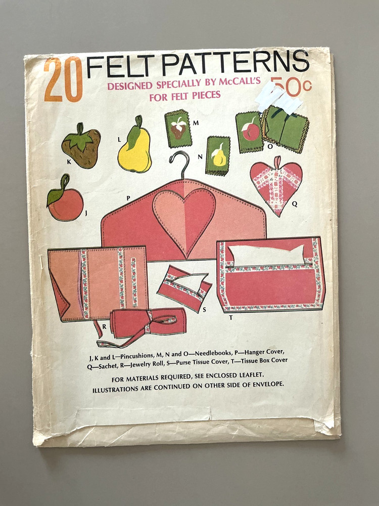 1960's McCall 20 Felt Patterns UNCUT