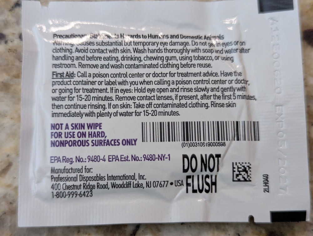 PDI Sani-Cloth Germicidal Disposable Wipe Super Large Single Packets 30ct
