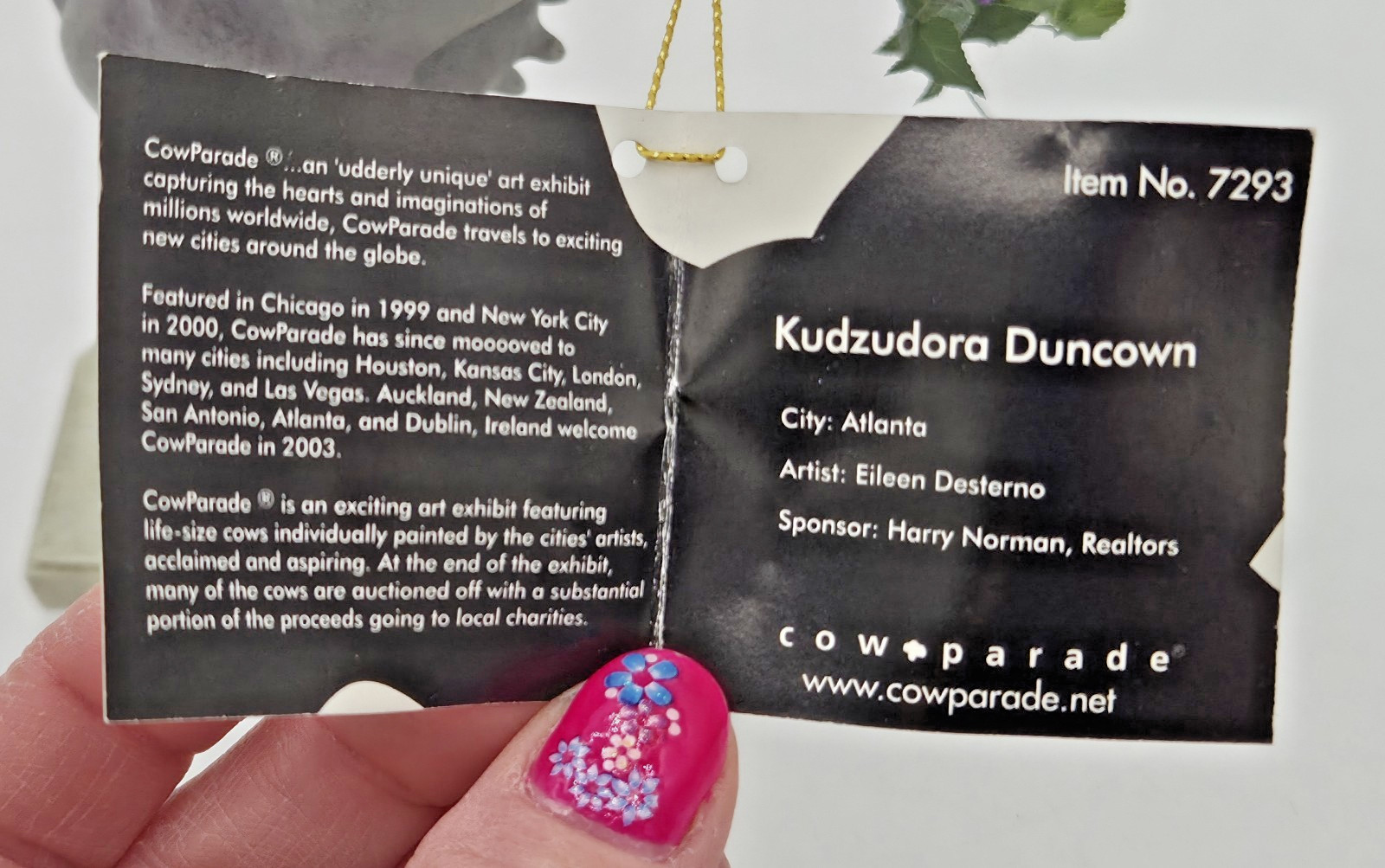 VTG Cow Parade Kudzudora Duncown 7293 LIMITED EDITION Statue Figurine FREE SHIP