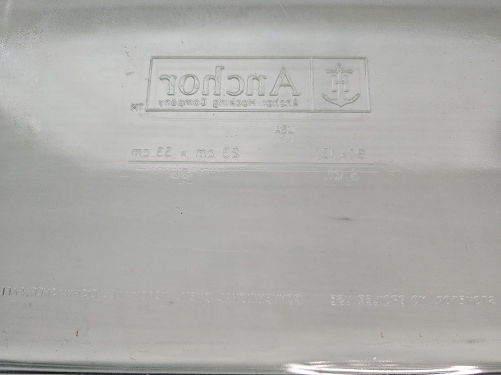 Vintage Anchor Hocking Green 3 Quart 9X13 Rectangular Casserole Baking Dish USA