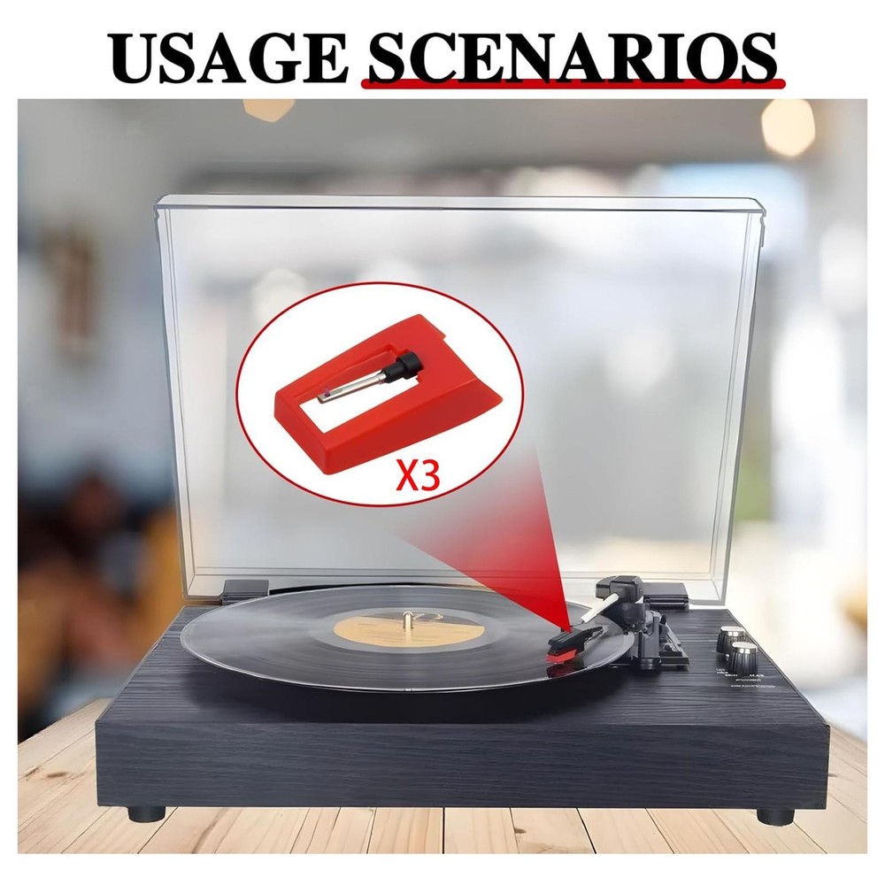 Record Player Needle Replacement Easy to Install Compact Lightweight Accessory
