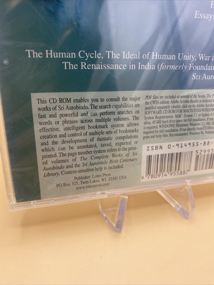 Sri Aurobindo selected writings software cd-rom for Macintosh and Windows
