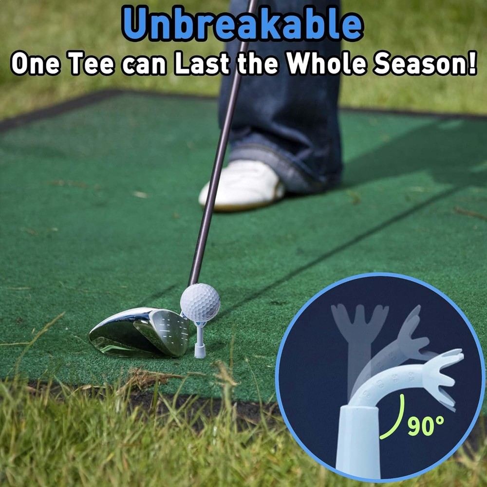 Adjustable Golf Tees - Essential Accessories for Men, Unbreakable & White
