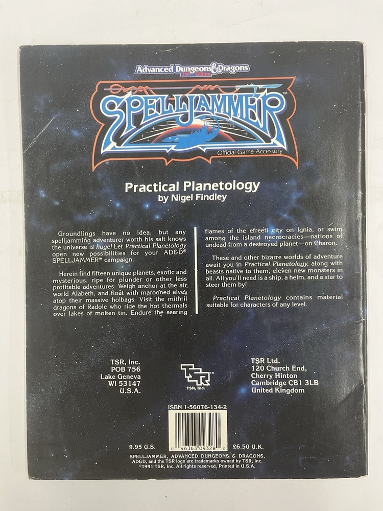 AD&D TSR Spelljammer "Practical Planetology” No Map