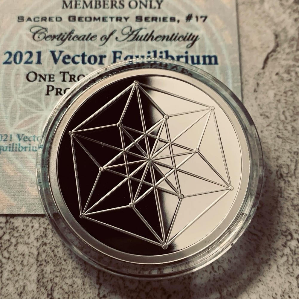 1oz 2021 Vector Equilibrium Silver Shield Round
