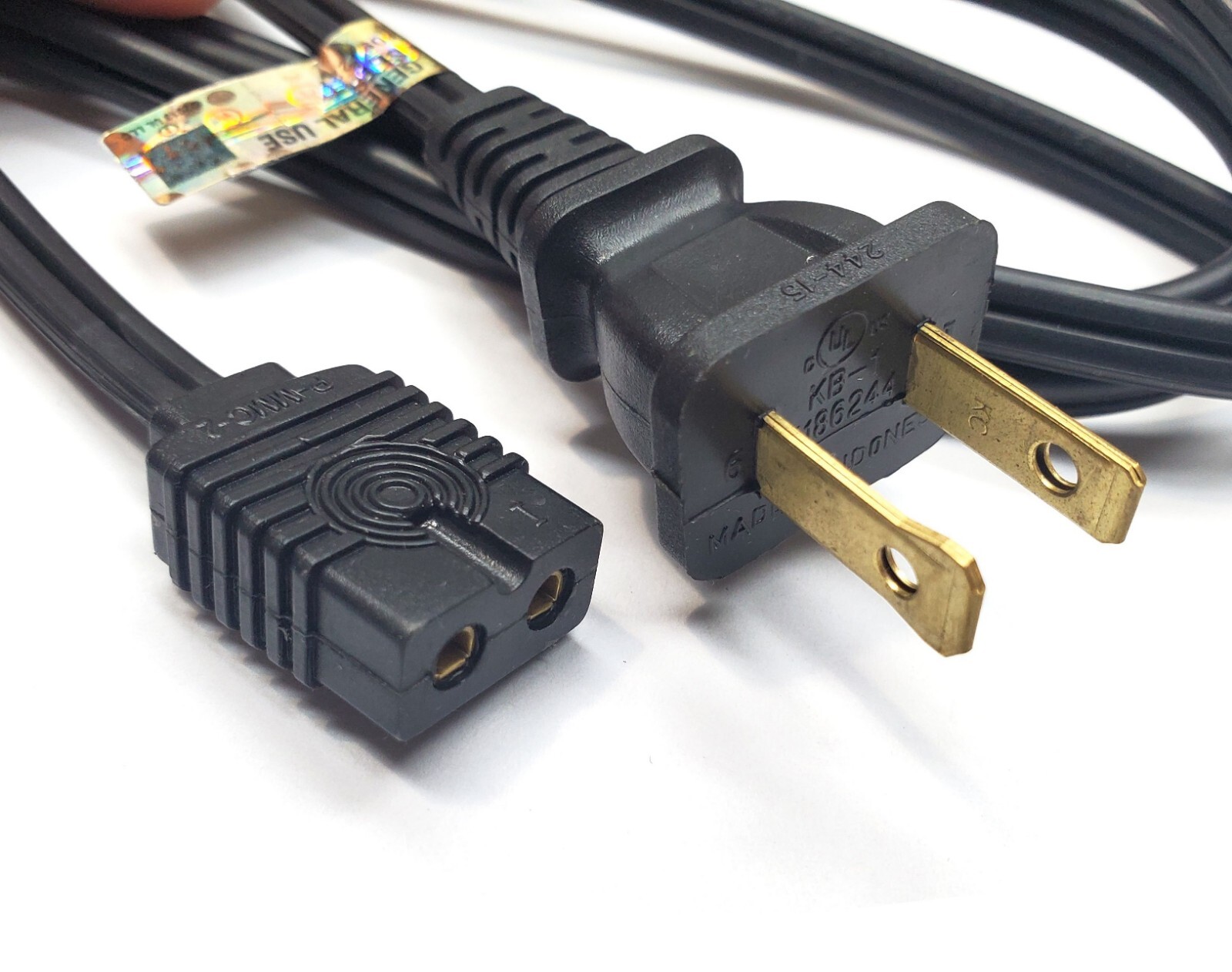 Replacement 6ft Power Cord for Vintage Solid State TV Stereo Radio 2-Prong Pin