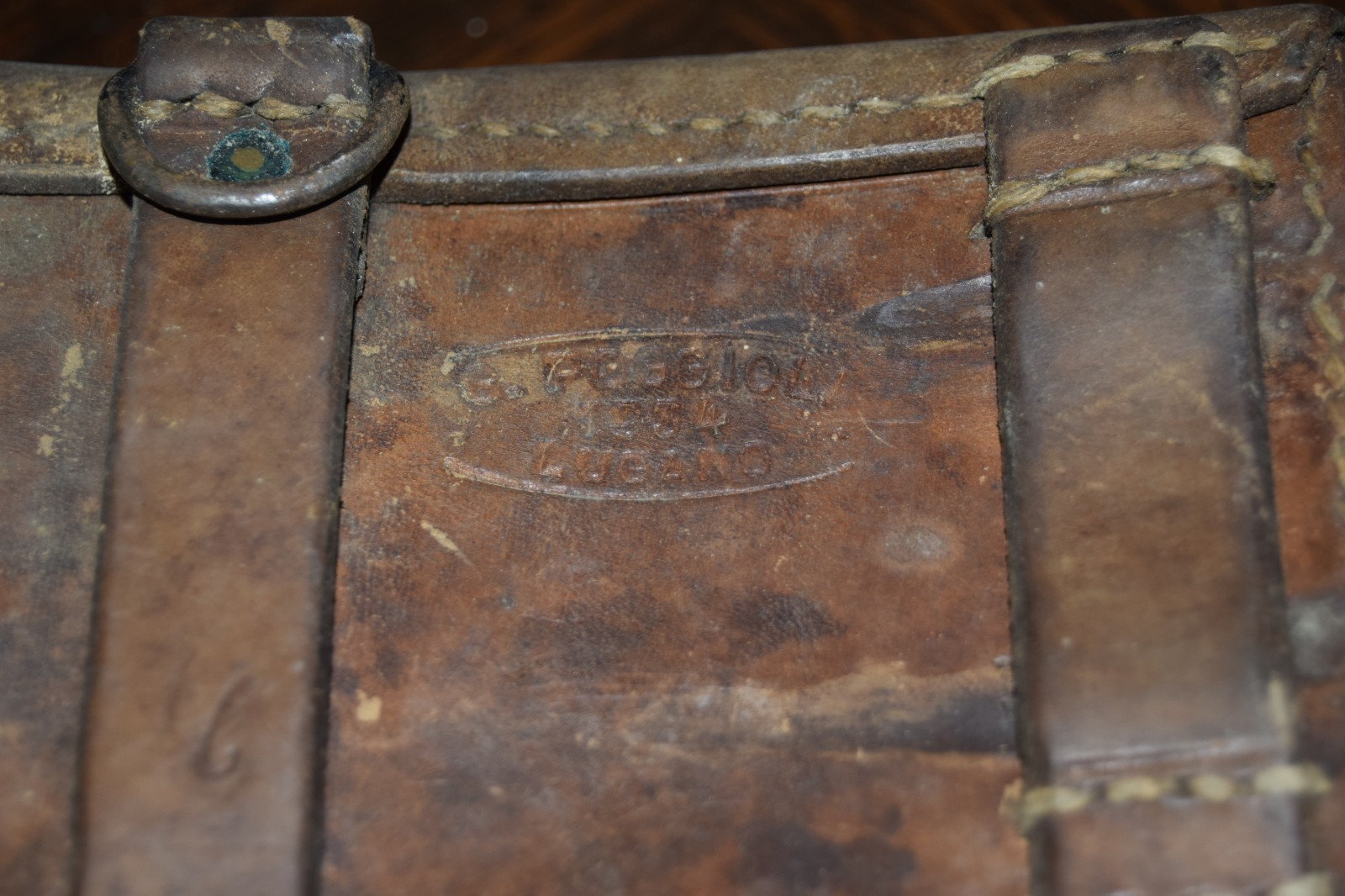 Vintage! Swiss Military 1954 Army Medic Leather Belt Pouch