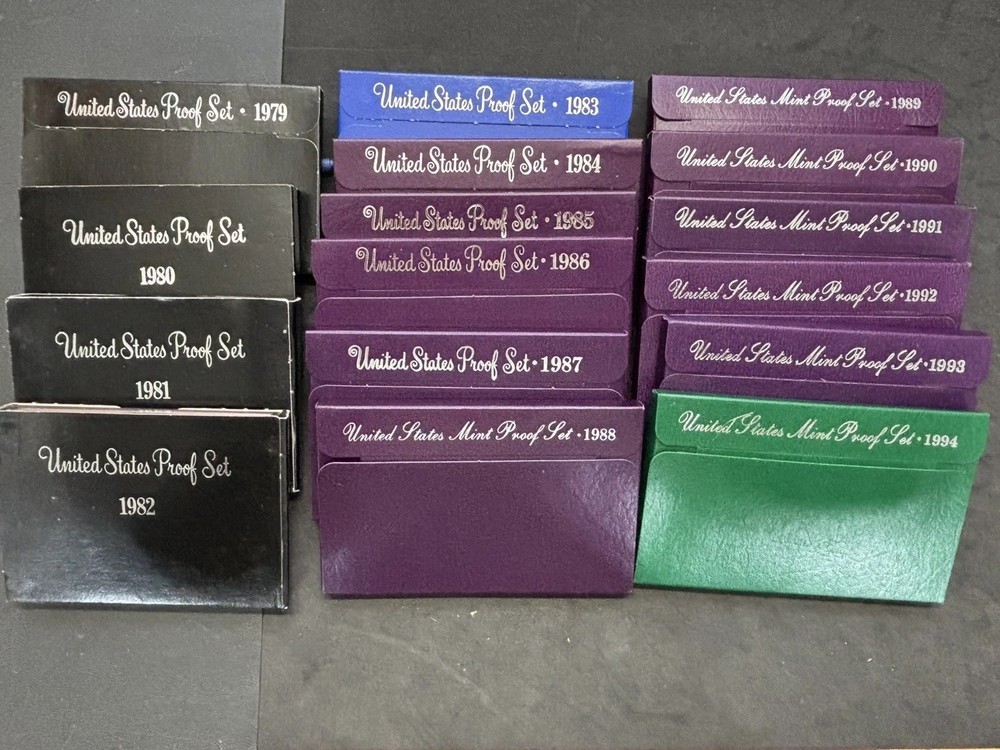 1979 - 1994  US Mint Proof Sets - 16 sets in OGP