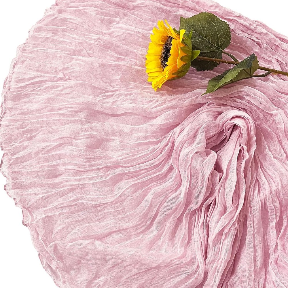 12Pack Light Pink Table Runner 10Ft Cheesecloth Table Runner Boho Gauze Table Ru