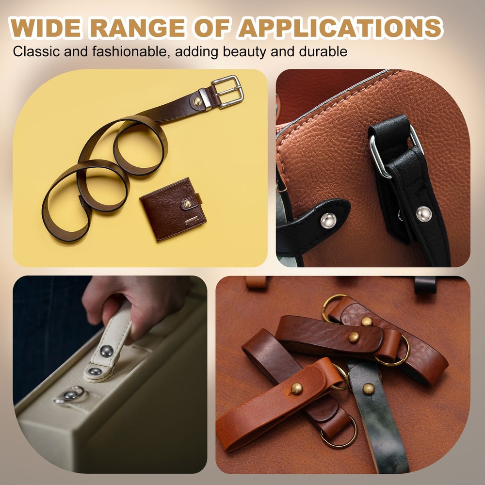 20Set 5mm Leather Rivets Ball Head Stud Screw Back Round Head Button Silver