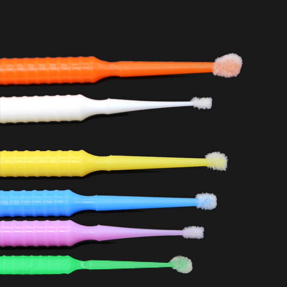 Disposable Micro Applicator Brush, 100pcs - Superfine, Bendable, White