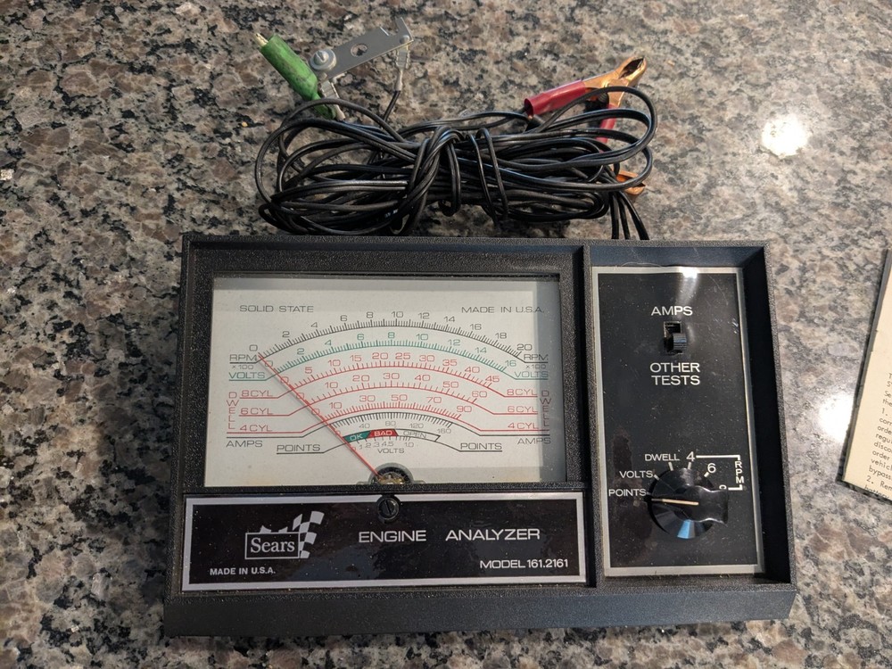 Craftsman Sears Engine Analyzer Model# 161.2161, Tested Works w/Instructions