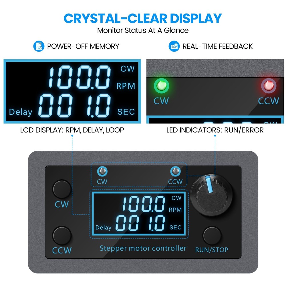 Stepper Motor Controller Driver Board, Forward/Reverse Pulse Speed Control Mo...