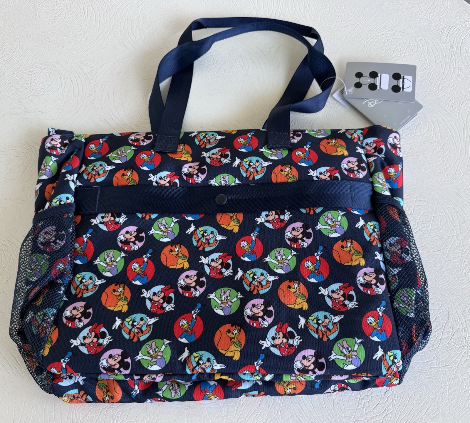 DISNEY PARKS MICKEY & FRIENDS BUBBLE BUTTON TOTE BAG NEW WITH TAGS