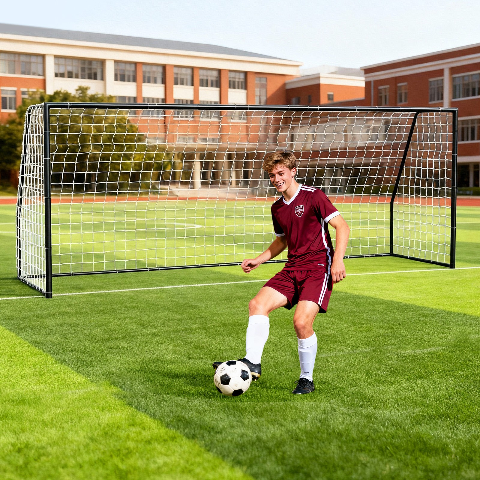18ftx 7ft/21ftx 7ft/24ftx 8ft Metal Soccer Goals for Outdoor Practice Training