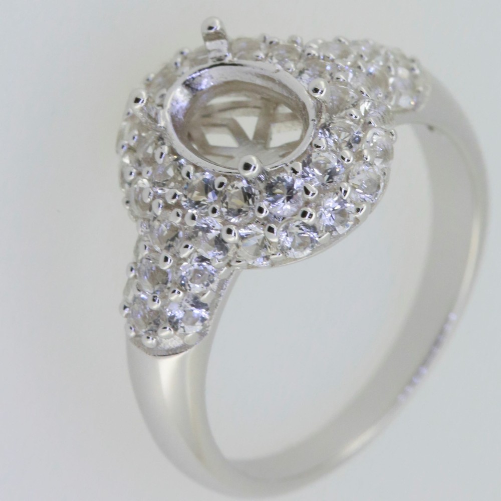 Sterling Silver Semi Mount Ring Setting Oval OV 8X6mm