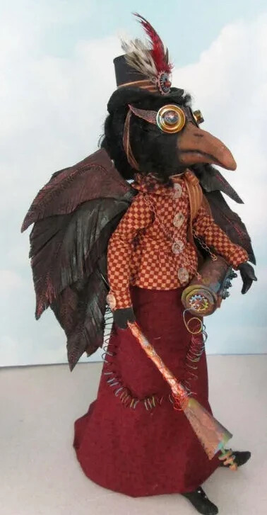 "Witch and Steampunk Crow Dolls" CD Pattern Class Tutorial by Susan Barmore