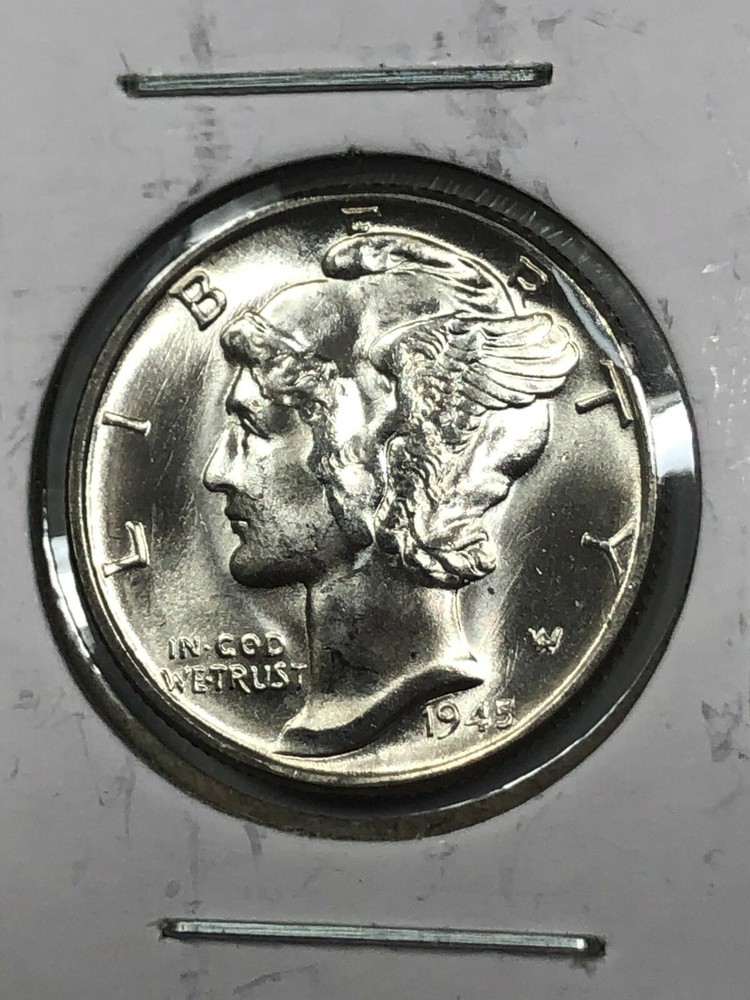 1945 - Uncirculated Mercury Silver Dime - #19449