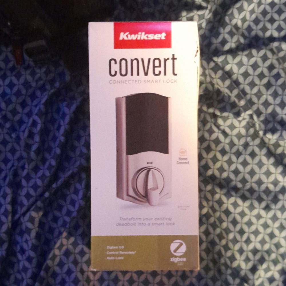 Kwikset Convert Connected Smart Lock ZigBee Home Connect, Satin Silver