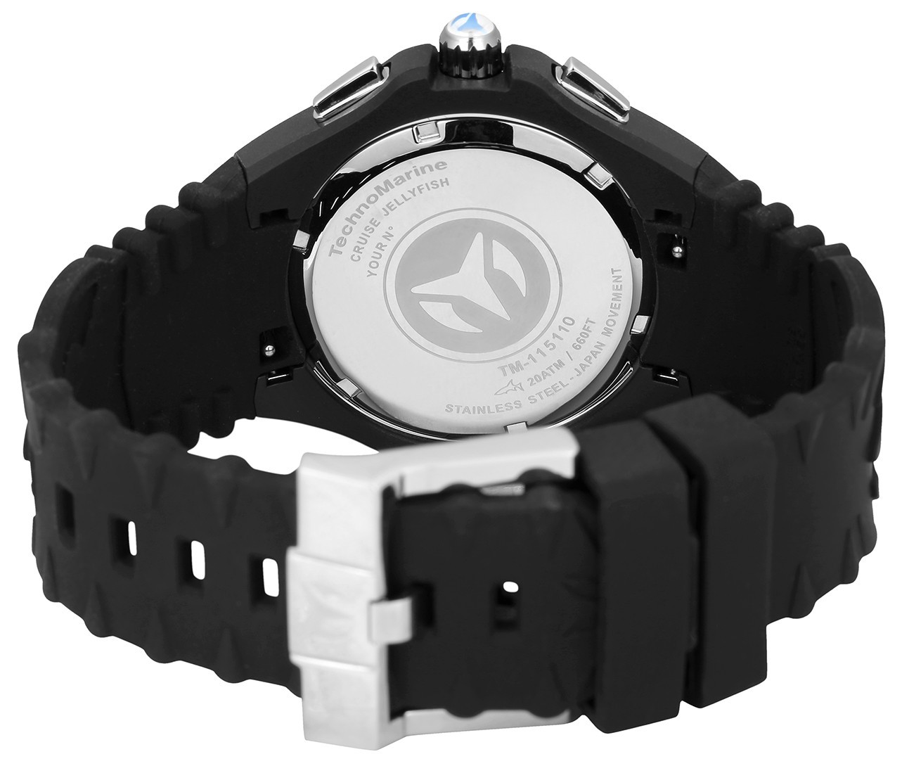 Technomarine TM-115110 Men's Cruise JellyFish Black Retro Strap 46mm Watch