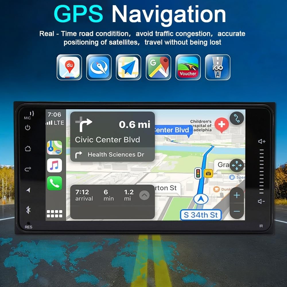 7" Android 14 Car Stereo Wireless Carplay Android Auto for Corolla 2002-2006