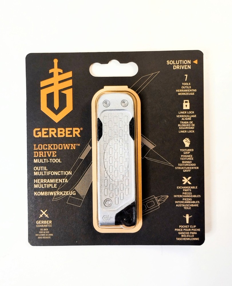 Gerber 3705 Lockdown Driver Multitool  (7 Tools) Color: Silver
