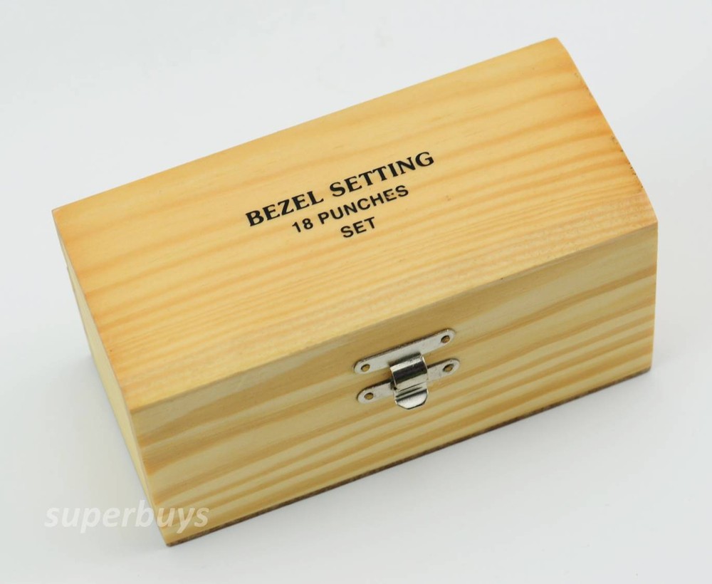 18pcs Round Bezel Setting Punch Punches Stone Ring Gemstone Burnish Set Tool Set