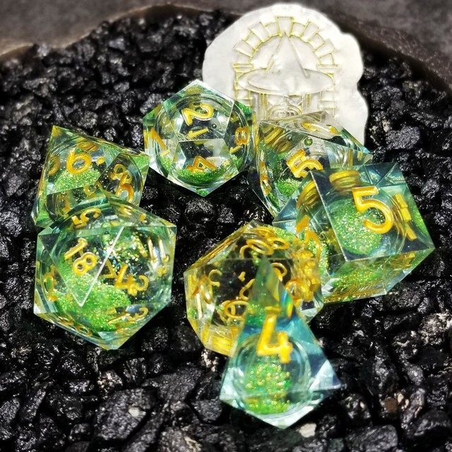 Sage's Spirits - Nature Spirits Liquid Core Sharp Edge Resin Dice Set