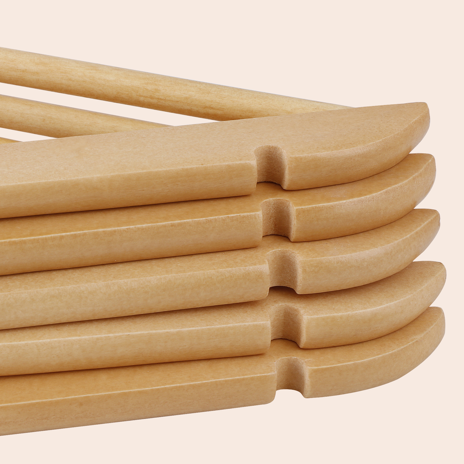 50 Pack Clothes Hangers Premium Natural Finish Suit Pant Dress Coat Hangers Wood