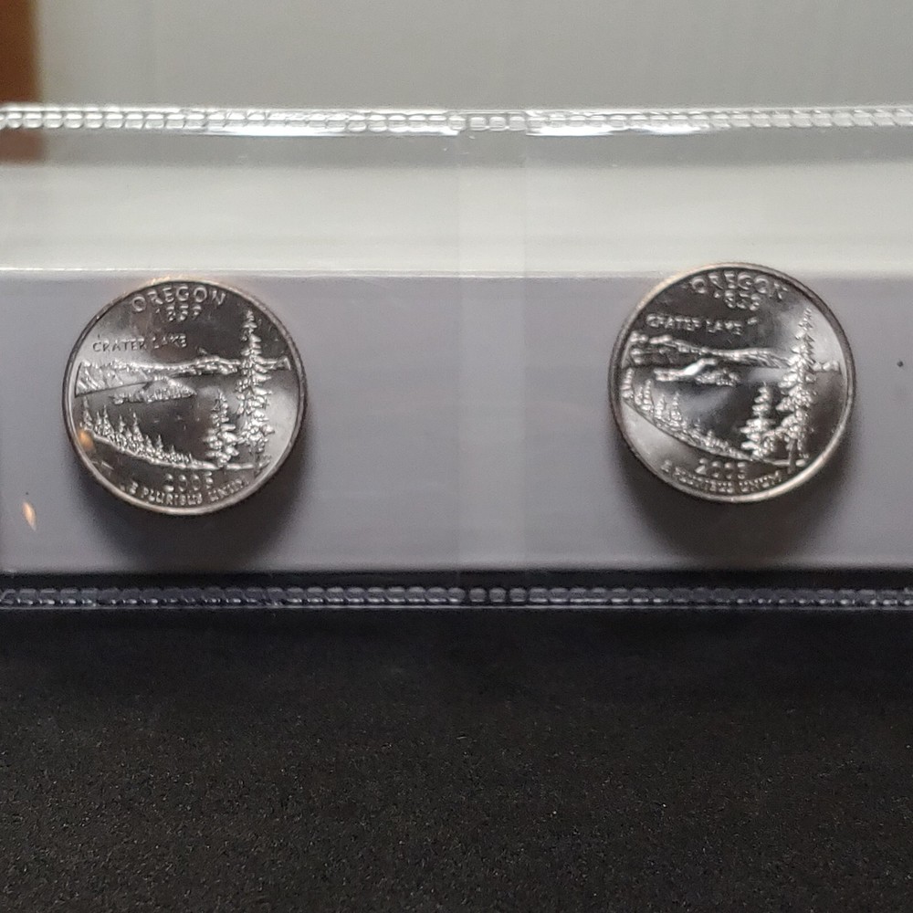 2005-PD Oregon State Quarters - 2 coin set uncirculated. Brilliant cond.