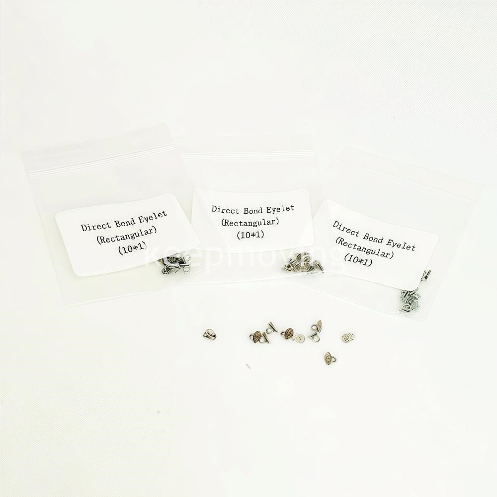 Dental Lingual Buttons Orthodontic Direct Bondable Eyelet Rectangular (10/pk)