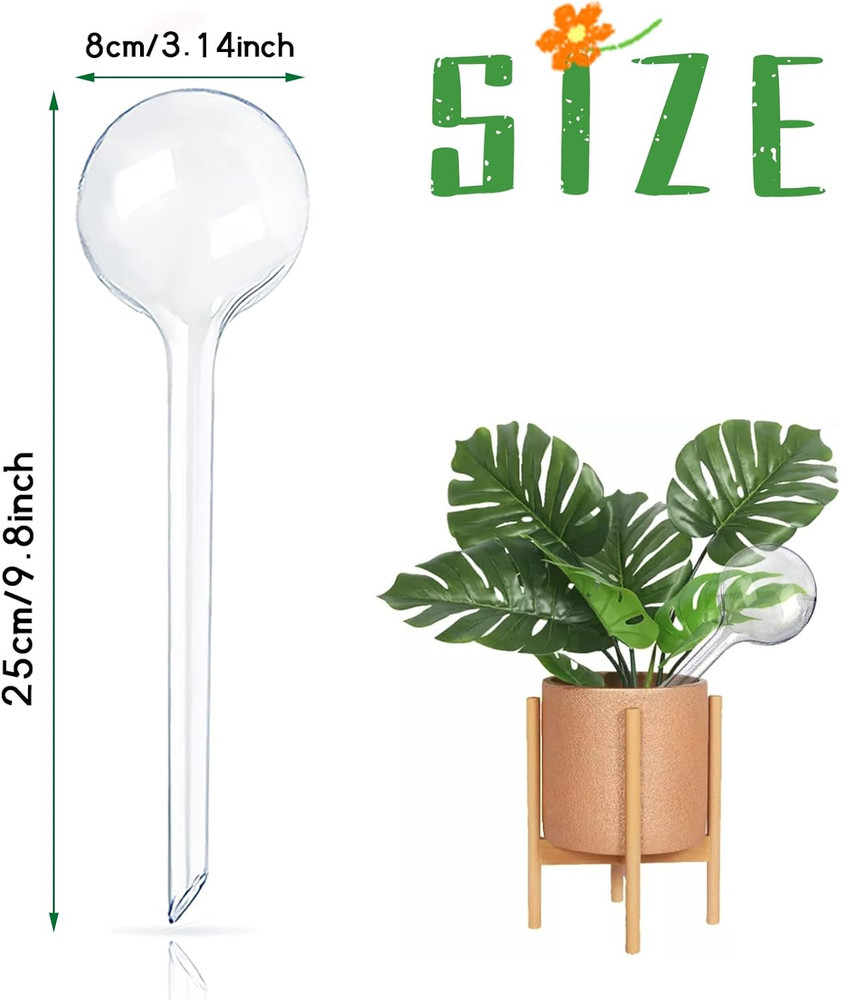 12 Pcs Large Plastic Self-Watering Bulbs,Clear Automatic Watering Globes,Clear A