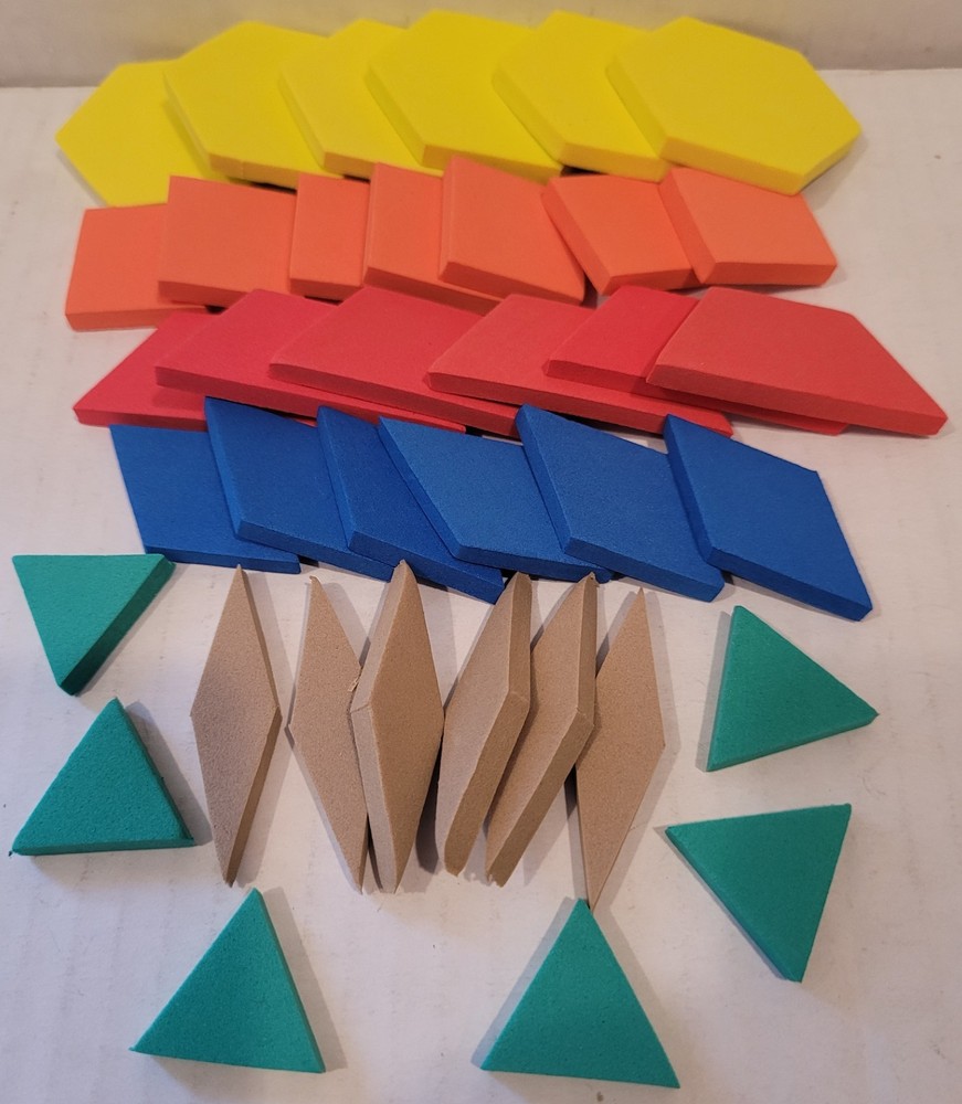 Math Manipulatives NEW PATTERN BLOCKS 15 sets FOAM 540 pcs Homeschool Classroom