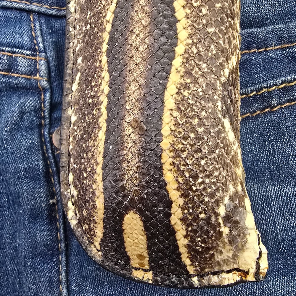 Buck 110 Leather Sheath Ball Python Snake Skin Handmade Knife Case 6265 New