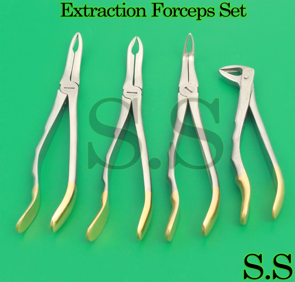 4 Fine ROOT TIP Extraction Forceps Dental Instruments