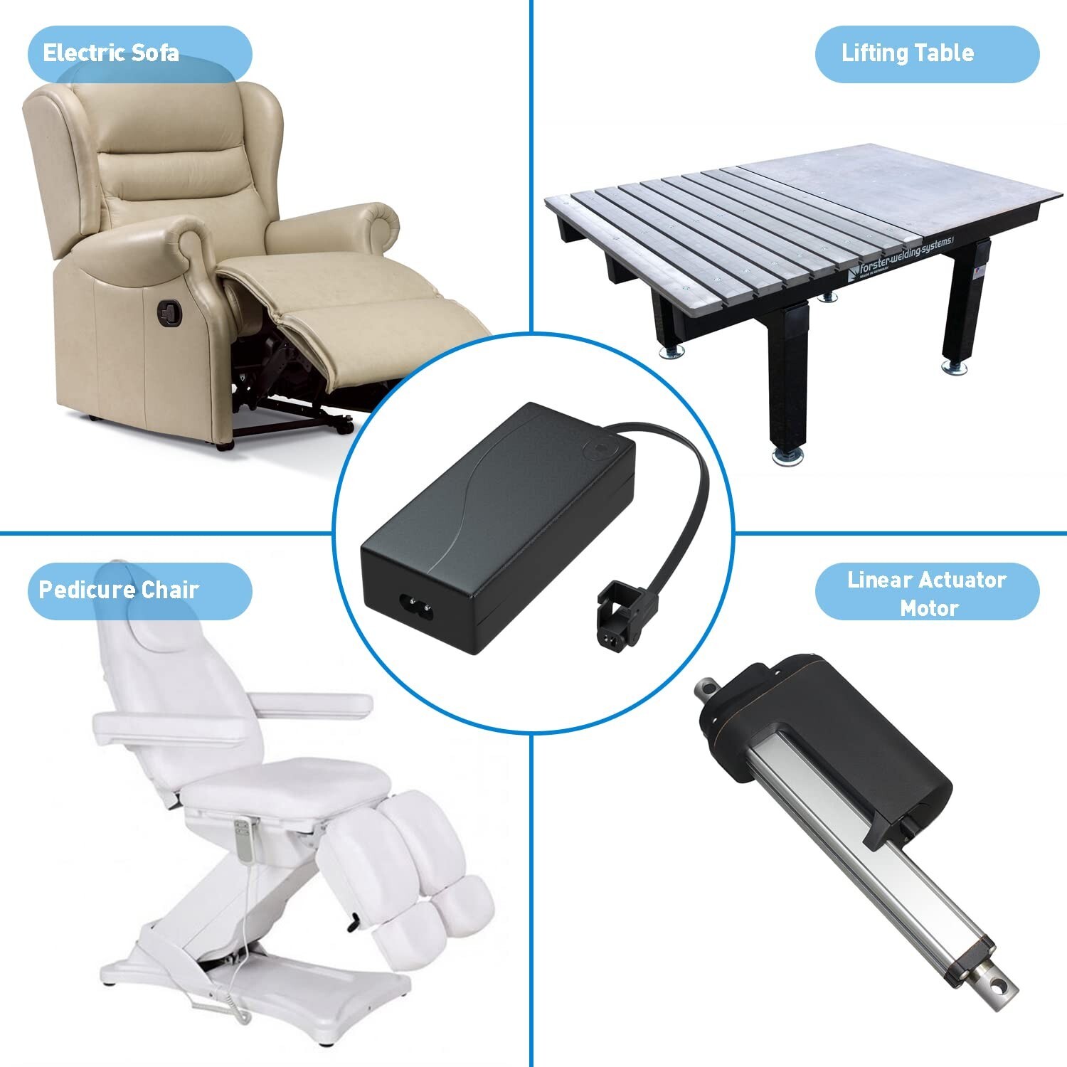 29V 2A Power Supply for Adjustable Bed Power Adapter Compatible w/ Tempur-Pedic