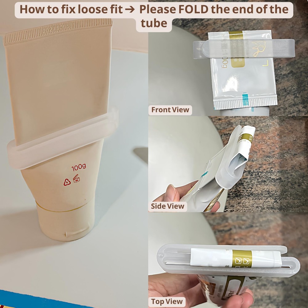 JM.JEEMI 4-Pack Toothpaste Squeezer – PP Tube Squeezers, Clear