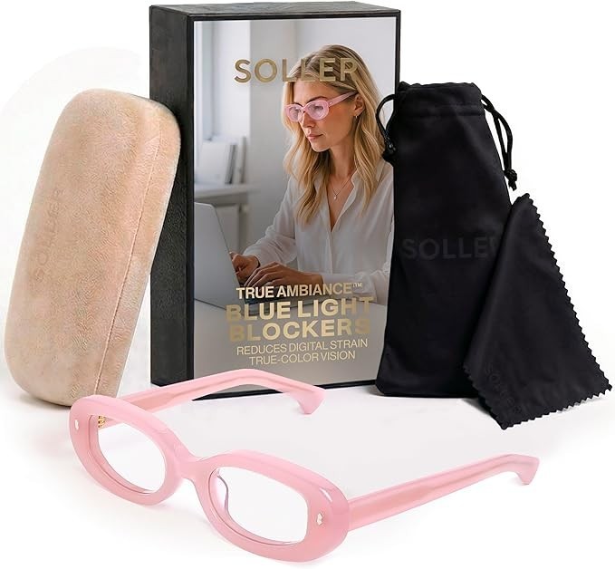 Pink Soller Clear Blue Light Blocking Glasses