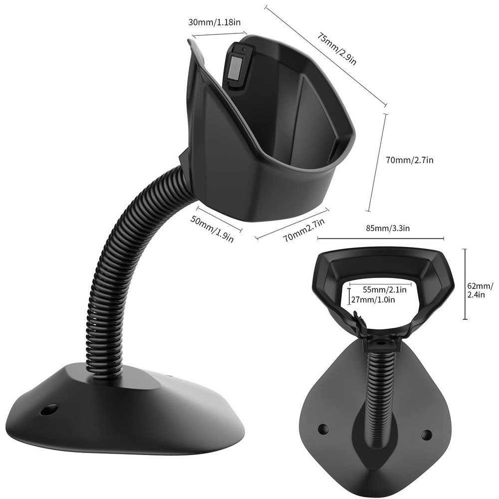 Universal Barcode Scanner Stand Hands Free Cradle Holder Adjustable Height