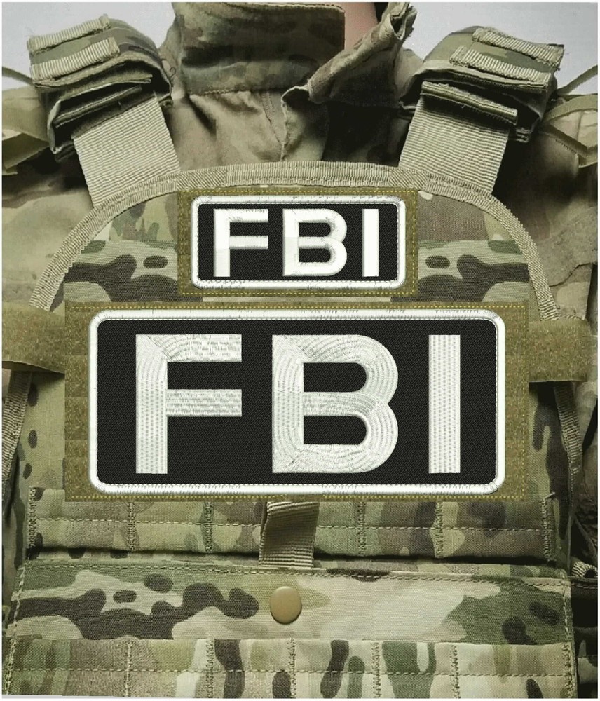 FBI embroidery patch 4X10 AND 2X5 hook white