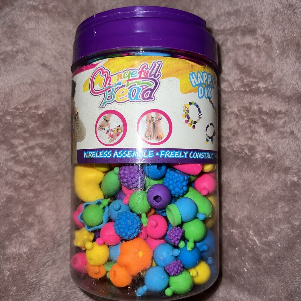 Multi-Color Interlocking Beads Assorted Sizes & Colors Create Assemble Kids