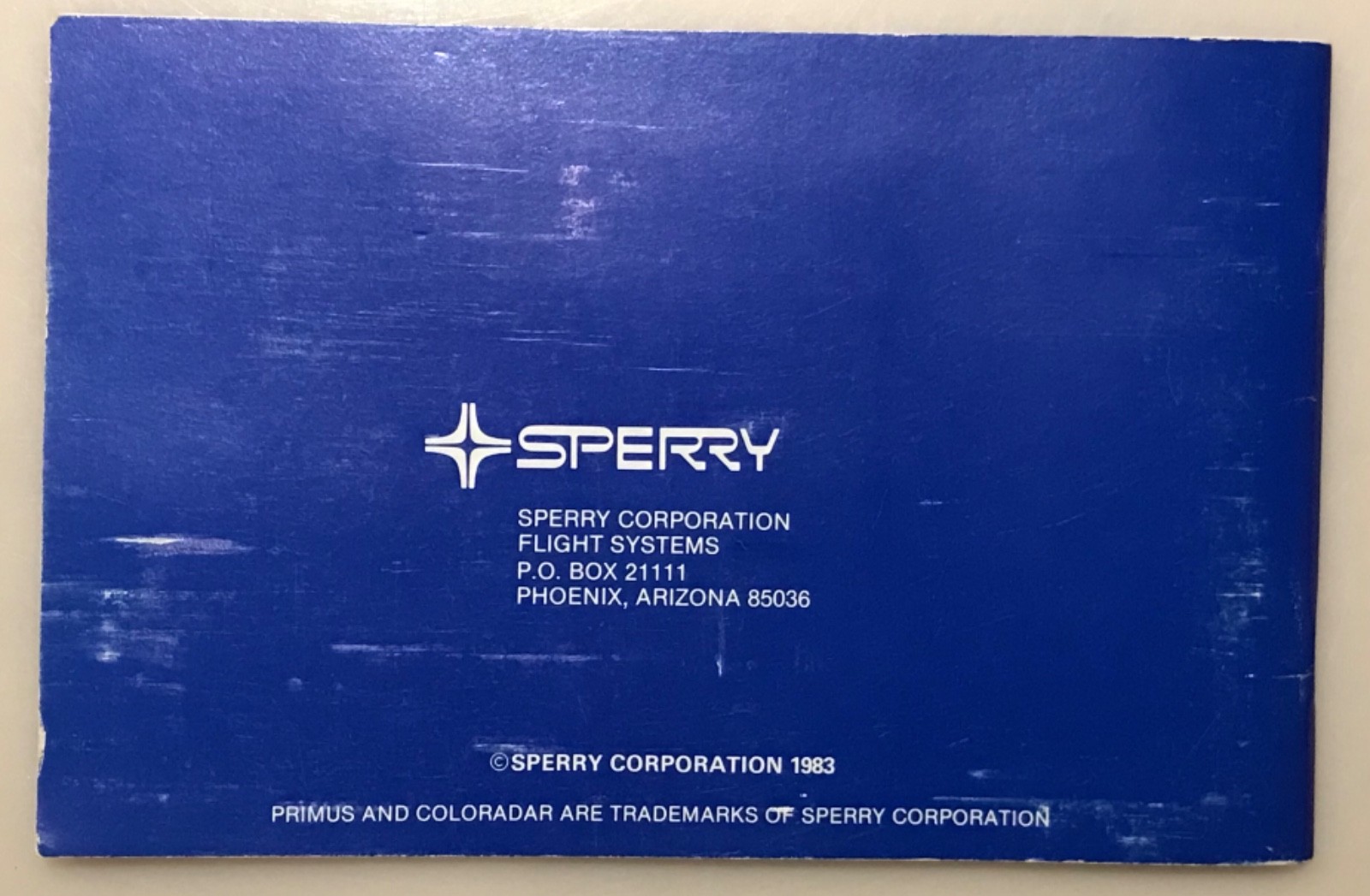 SPERRY Pilot's Handbook ColoRadar 90 AIRBORNE DIGITAL MULTI-COLOR WEATHER RADAR