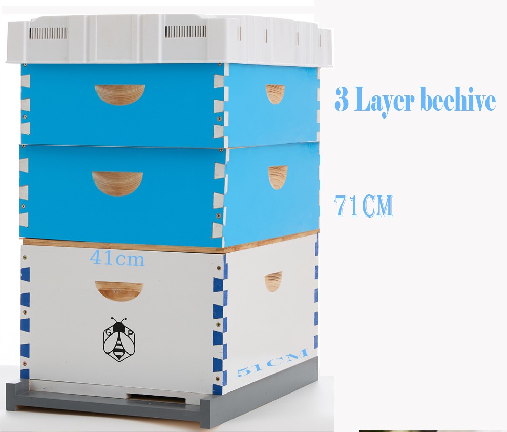 3 Layer Beehive Bee Hive Beekeeping Frames Beehive House 30x Comb Bee Frames