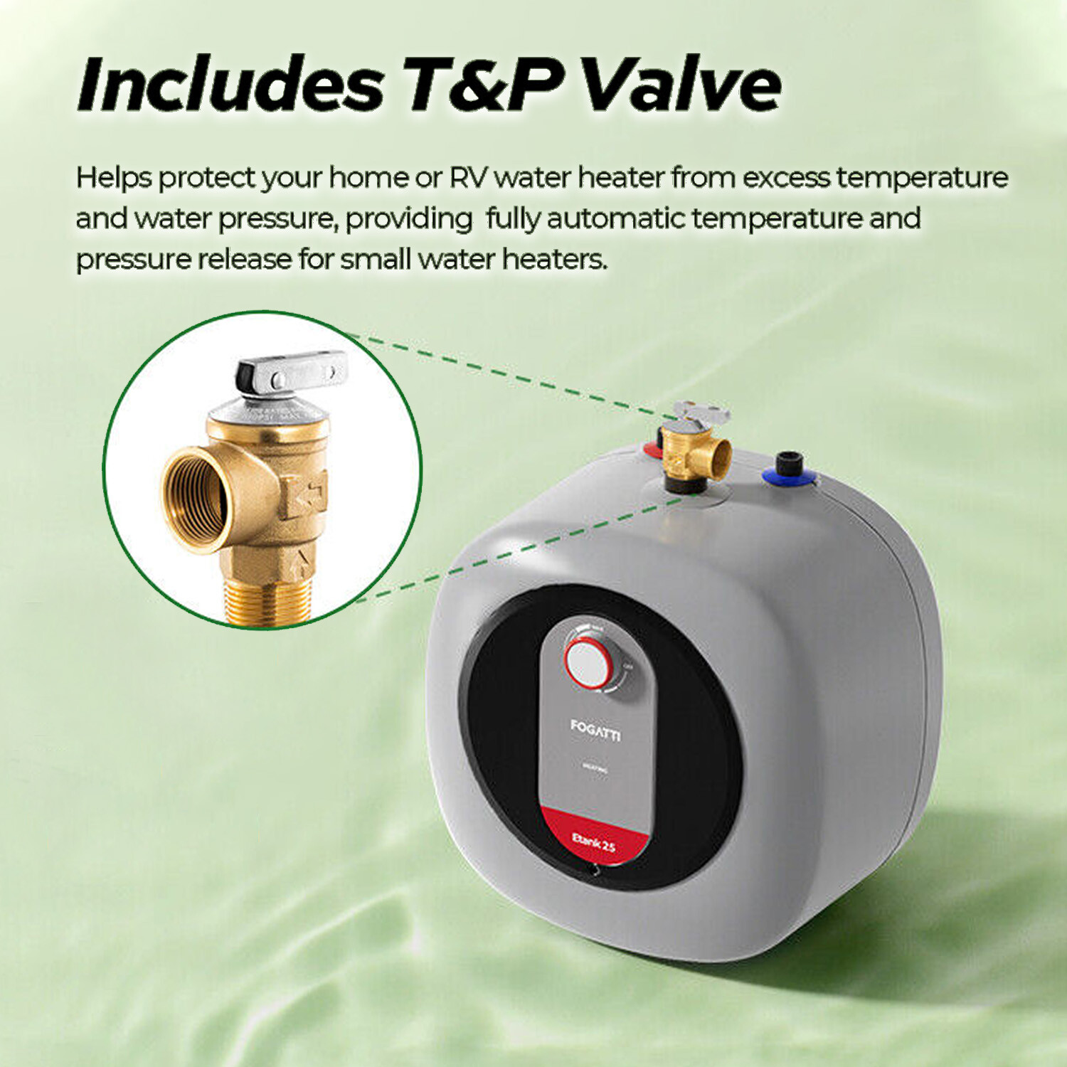 【99% NEW】FOGATTI 2.5/4/8 Gallon Electric Mini Tank Hot Water Heater 1440W Boiler