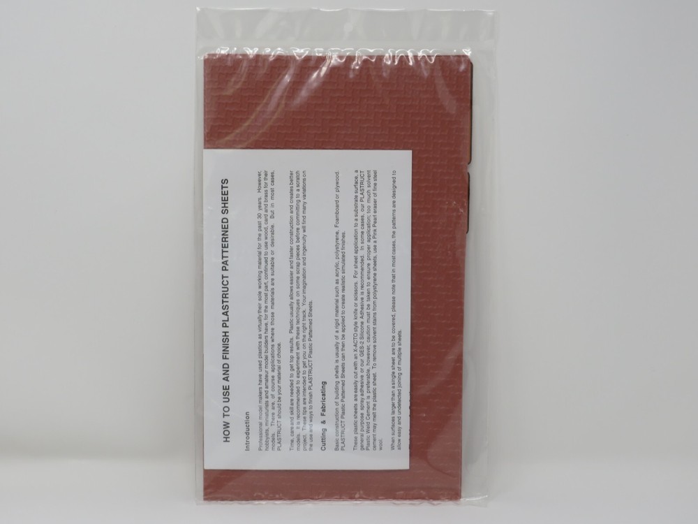 Plastruct 91672 Interlocking Paver Paving Walkway Patterned Sheets G Scale 1:24