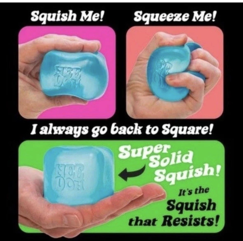 Nee Doh Nice Cube Super Solid Squish! Blue Brand New! USA