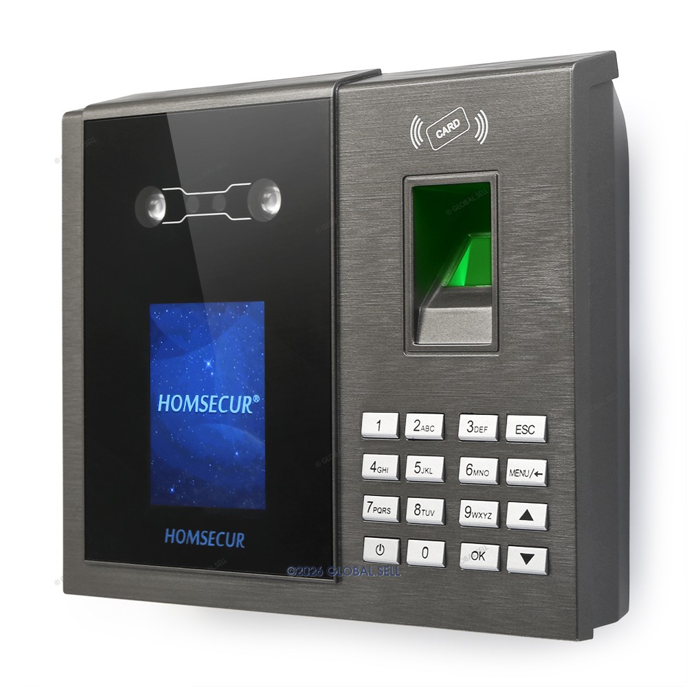 HOMSECUR Smart Attendance Gate System Time Clock Biometric Punch and IC Support