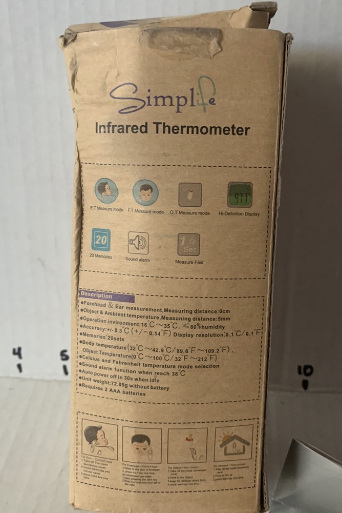 Infrared Thermometer, Ear and Forehead