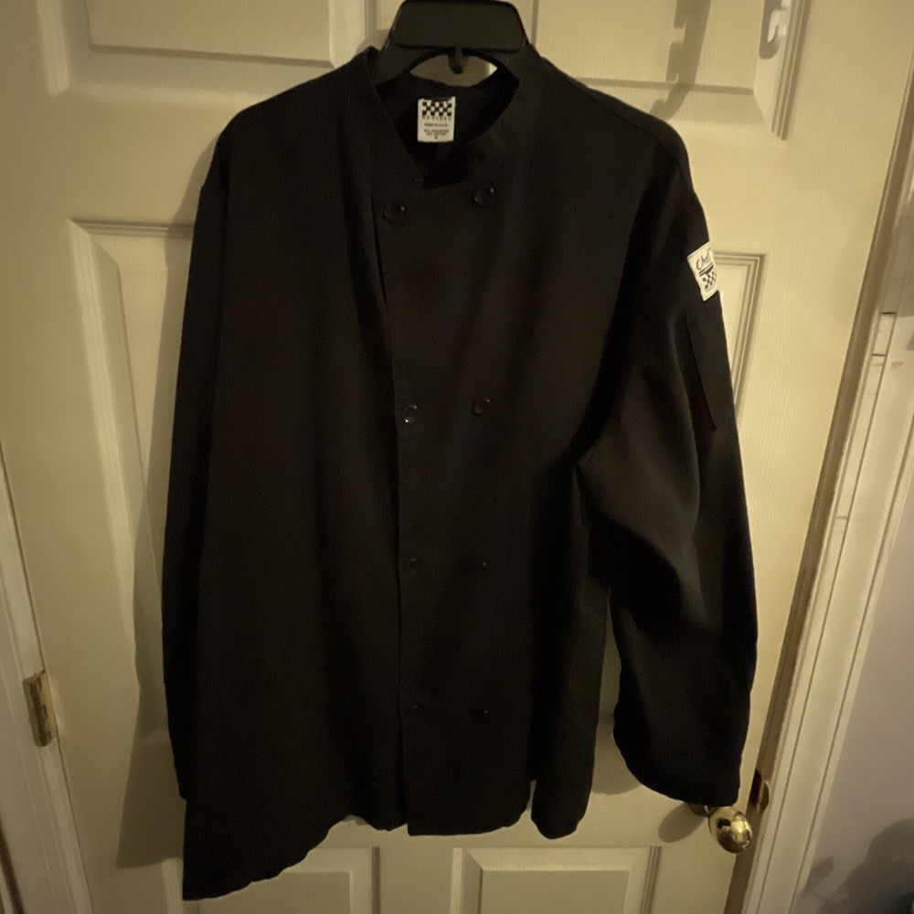 chef coat men long sleeve Black